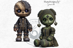 Voodoo doll Halloween Clipart Set, gothic witchcraft PNG Product Image 9