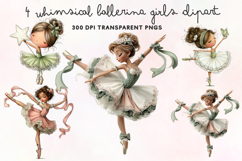 Whimsical Ballerina Girls Clipart PNG Product Image 1