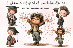 Whimsical Graduation Kids Clipart PNG Product Image 1