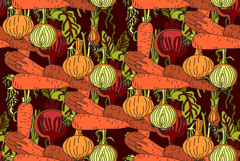 Botanical abstract seamless pattern with cartoon colorful bg Product Image 1