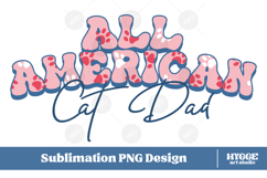 American Cat Mama Papa 4th of July USA Paw DTF PNG Bundle Product Image 5