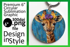 Cute Giraffe Round Design Spring Sublimation Product Image 1