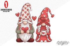 Valentine Gnome Sublimation Clipart - High Quality Design Product Image 2