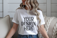 White Gildan 18000 Crewneck Sweatshirt Mockups,G18000 Product Image 1