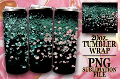 Glittery Floral Leopard Tumbler Graphic: Sublimation - 20oz Product Image 1