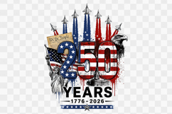 250 Years America Patriotic 4th of July PNG Sublimation Product Image 1