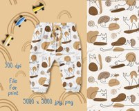 Cute Cats Seamless Pattern, File for Fabric, Vinyl Print Product Image 3