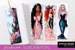Mermaid Printable Bookmark - Gothic Bookmark PNG Sublimation Product Image 1