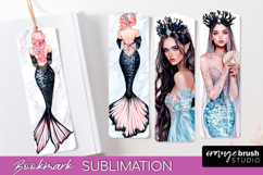 Mermaid Printable Bookmark - Gothic Bookmark PNG Sublimation Product Image 1