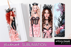 Mermaid Printable Bookmark - Gothic Bookmark PNG Sublimation Product Image 1
