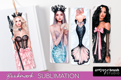Mermaid Printable Bookmark - Gothic Bookmark PNG Sublimation Product Image 1
