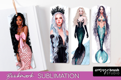 Mermaid Printable Bookmark - Gothic Bookmark PNG Sublimation Product Image 1