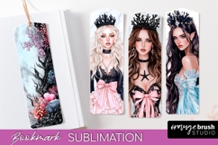 Mermaid Printable Bookmark - Gothic Bookmark PNG Sublimation Product Image 1
