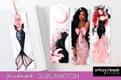 Mermaid Printable Bookmark - Gothic Bookmark PNG Sublimation Product Image 1