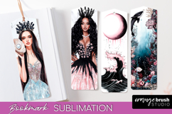 Mermaid Printable Bookmark - Gothic Bookmark PNG Sublimation Product Image 1