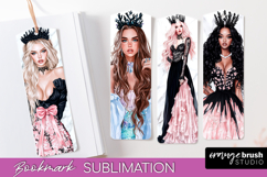 Mermaid Printable Bookmark - Gothic Bookmark PNG Sublimation Product Image 1