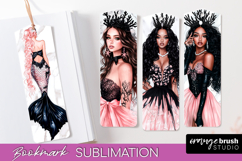 Mermaid Printable Bookmark - Gothic Bookmark PNG Sublimation Product Image 1
