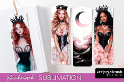 Mermaid Printable Bookmark - Gothic Bookmark PNG Sublimation Product Image 1