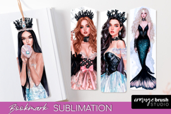 Mermaid Printable Bookmark - Gothic Bookmark PNG Sublimation Product Image 1