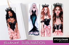 Mermaid Printable Bookmark - Gothic Bookmark PNG Sublimation Product Image 1