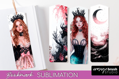 Mermaid Printable Bookmark - Gothic Bookmark PNG Sublimation Product Image 1