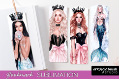 Mermaid Printable Bookmark - Gothic Bookmark PNG Sublimation Product Image 1