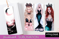 Mermaid Printable Bookmark - Gothic Bookmark PNG Sublimation Product Image 1