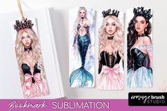 Mermaid Printable Bookmark - Gothic Bookmark PNG Sublimation Product Image 1