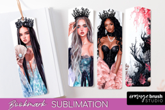 Mermaid Printable Bookmark - Gothic Bookmark PNG Sublimation Product Image 1