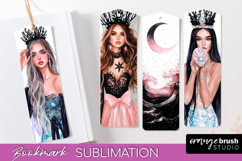 Mermaid Printable Bookmark - Gothic Bookmark PNG Sublimation Product Image 1