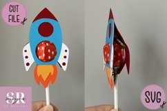 Rocket lolly holder | Paper cutting |boys lolly holder svg Product Image 4