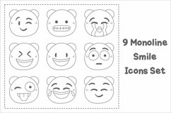 9 Monoline Smile Icons Set Product Image 1