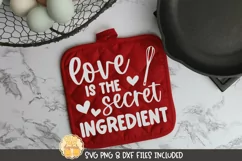 Valentine Pot Holder SVG | Love Is The Secret Ingredient Product Image 1