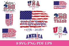 America 250th Anniversary SVG Files Pack, 4th of July SVG Product Image 1
