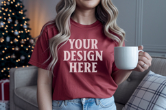 Bella Canvas 3001 Leaf Christmas Shirt Mockup, Trandy Product Image 1