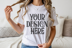 White Gildan 18000 Crewneck Sweatshirt Mockups,G18000 Product Image 1