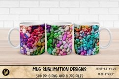 Mug Sublimation Designs ,Watercolor Stones Designed Mug Wrap Product Image 1
