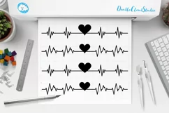 Heartbeat SVG, Cardio Heart SVG files for Silhouette Cameo and Cricut Product Image 1