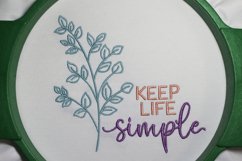 Keep life simple - Floral Satin Embroidery Design Product Image 3