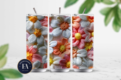 Floral Rainbow Knitting Digital Paper, Knitted Wool Pattern Product Image 2