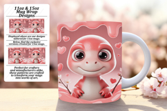 Trendy 15oz Mug Wrap Png Template , Cute Dino Product Image 1
