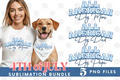 American Dog Mama Papa 4th of July USA Paw DTF PNG Bundle Product Image 1