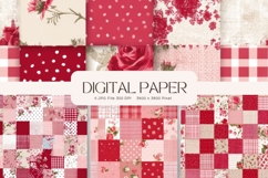 Flower Patchwork Quilt Pattern Background Gingham Wallpaper Product Image 1