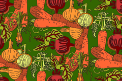 Botanical abstract seamless pattern with juicy vegetables bg Product Image 1