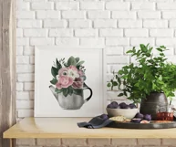 Flower bouquet in teapot. Sublimation design. Floral clipart Product Image 4