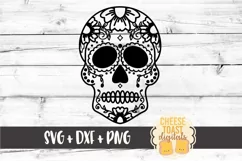Floral Sugar Skull SVG PNG DXF Cutting Files Product Image 2
