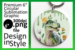 Cute Circle PNG for Sublimation , Cute Dino Product Image 1