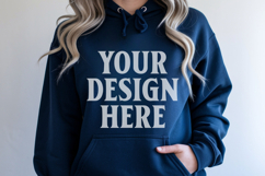 Navy Gildan 18500 Hoodie Sweatshirt Mockup, 185 mock-up Product Image 1