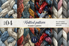 Vintage Knitting Digital Paper, Knitted Wool Pattern Product Image 1