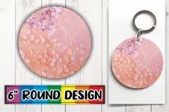 Blossoming Glittery Blossom PNG Sublimation Circle: Keychain Product Image 1